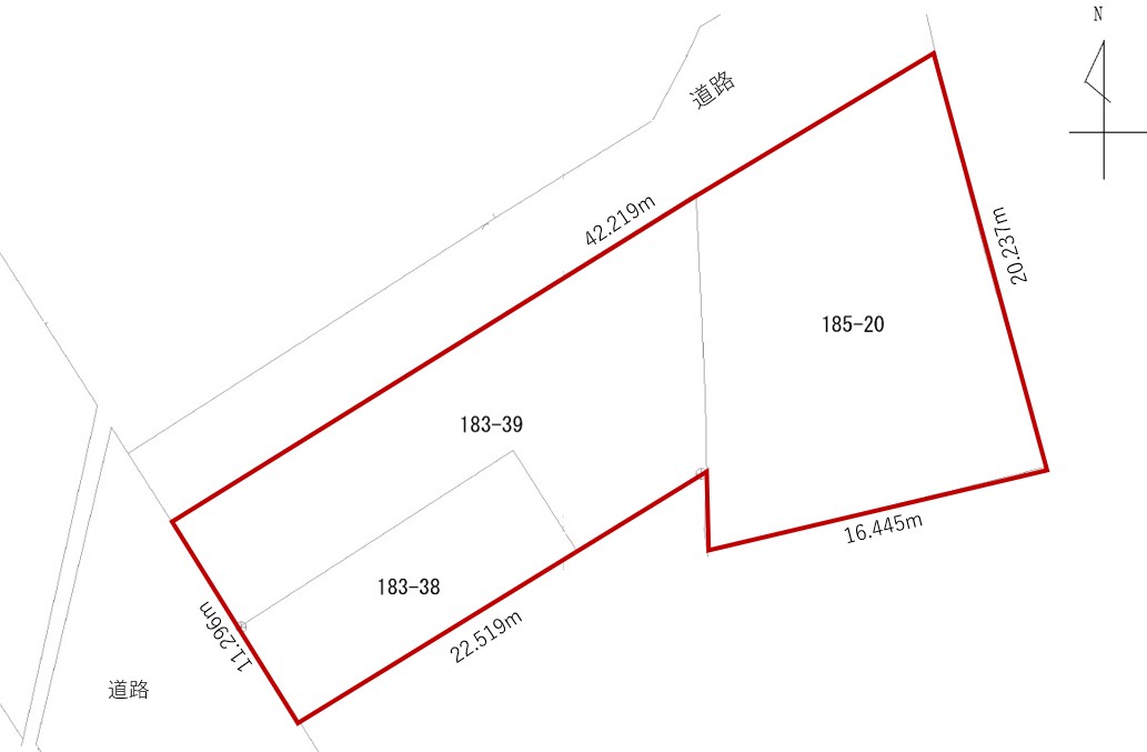 広島県庄原市東城町川東　売土地（約166.95坪）建築条件なし 間取り
