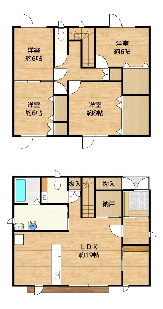 【充実の子育て環境】帯広市西十二条北７丁目　戸建て 間取り