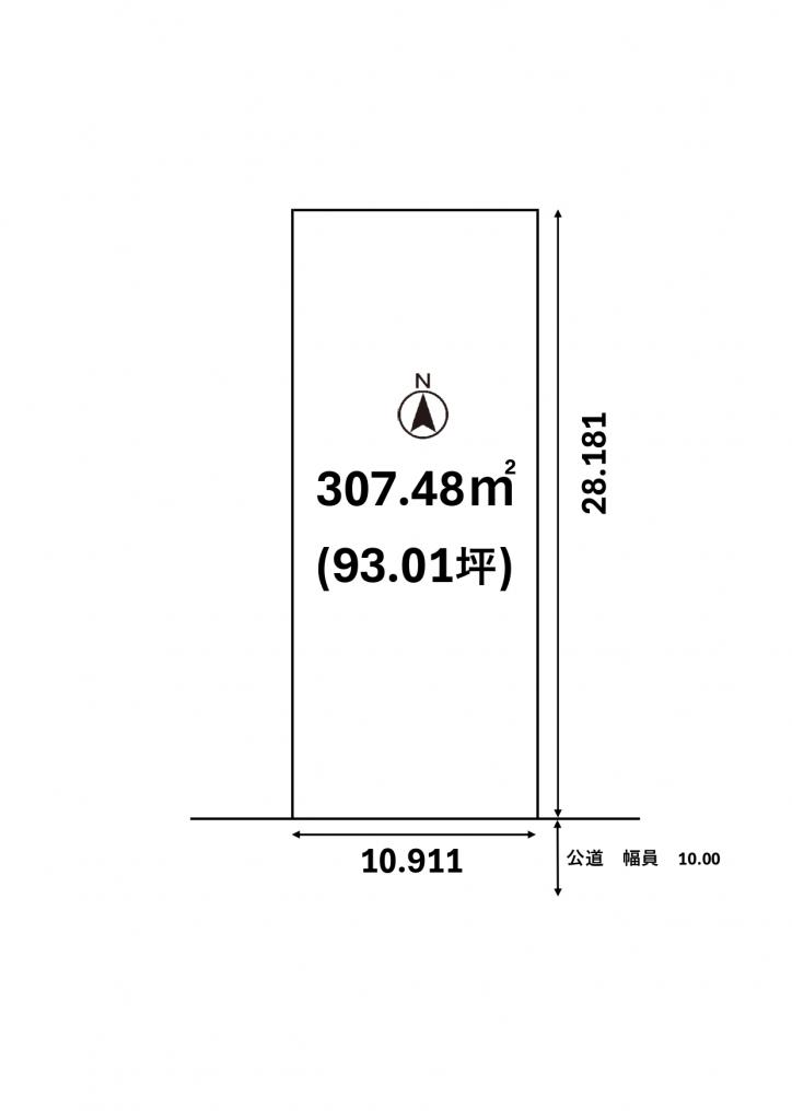 南向き　音更町駒場１条通２　売土地 間取り