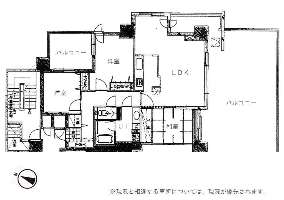 帯広市西2条南11丁目　ユニーズ帯広レジデンス22号室　中古マンション 間取り