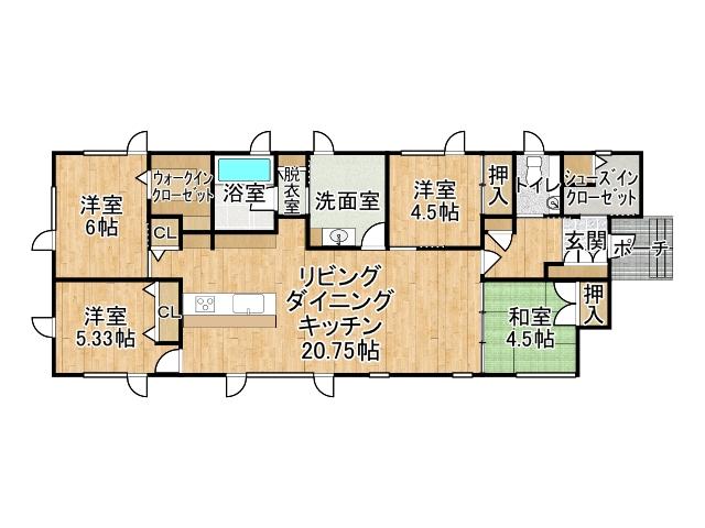 大空町４丁目※商談中【平成３０年築！４ＳＬＤＫ平家建が登場！】 間取り