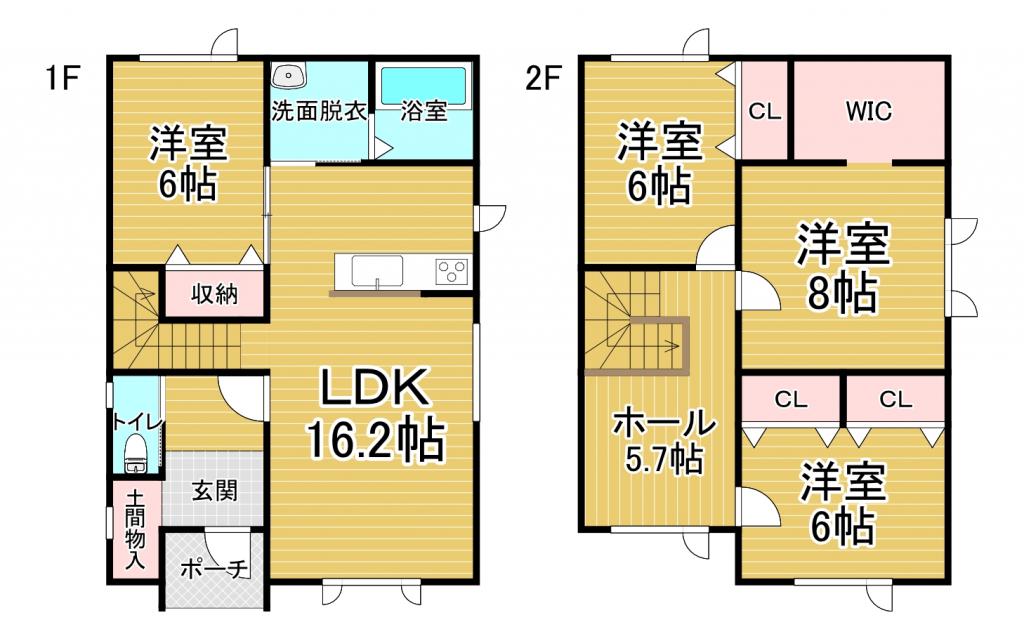 【新築】　西15条南32丁目　B棟  間取り