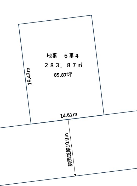池田町字西三条9丁目6-4【南道路売土地：85.87坪】 間取り