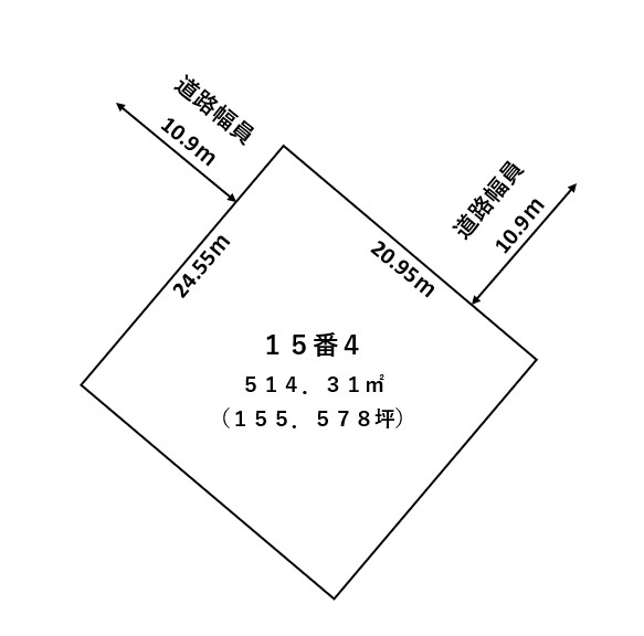 清水町御影西二条４丁目15-4【売土地：155.57坪】 間取り
