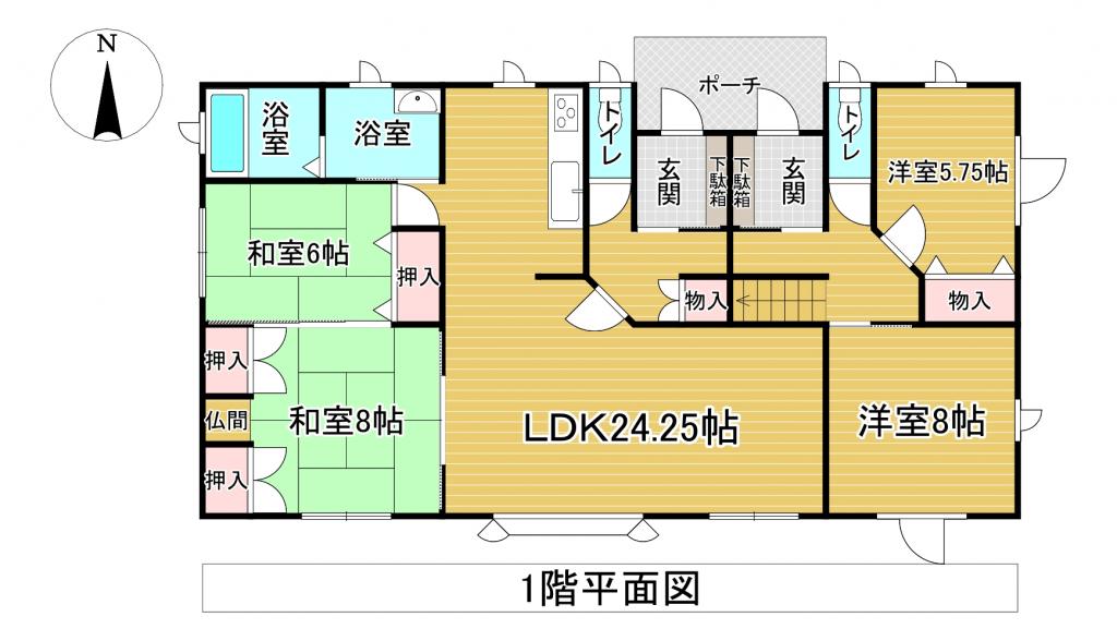こだわりの2世帯住宅♪　新得町屈足＿中古住宅 間取り