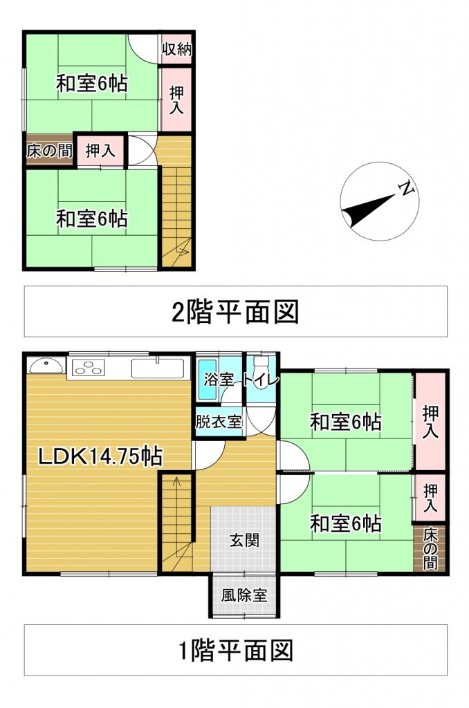 敷地広々♪　清水町南4西3＿中古住宅 間取り