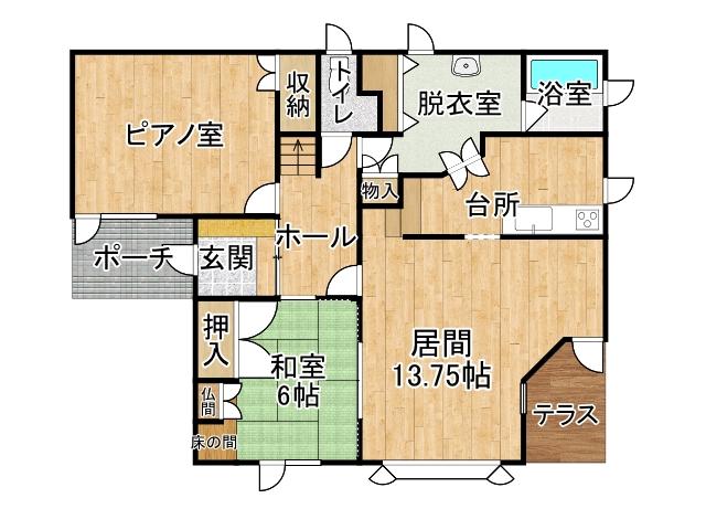 芽室町西３南４丁目【※芽室町の５ＬＤＫ中古住宅！】 間取り
