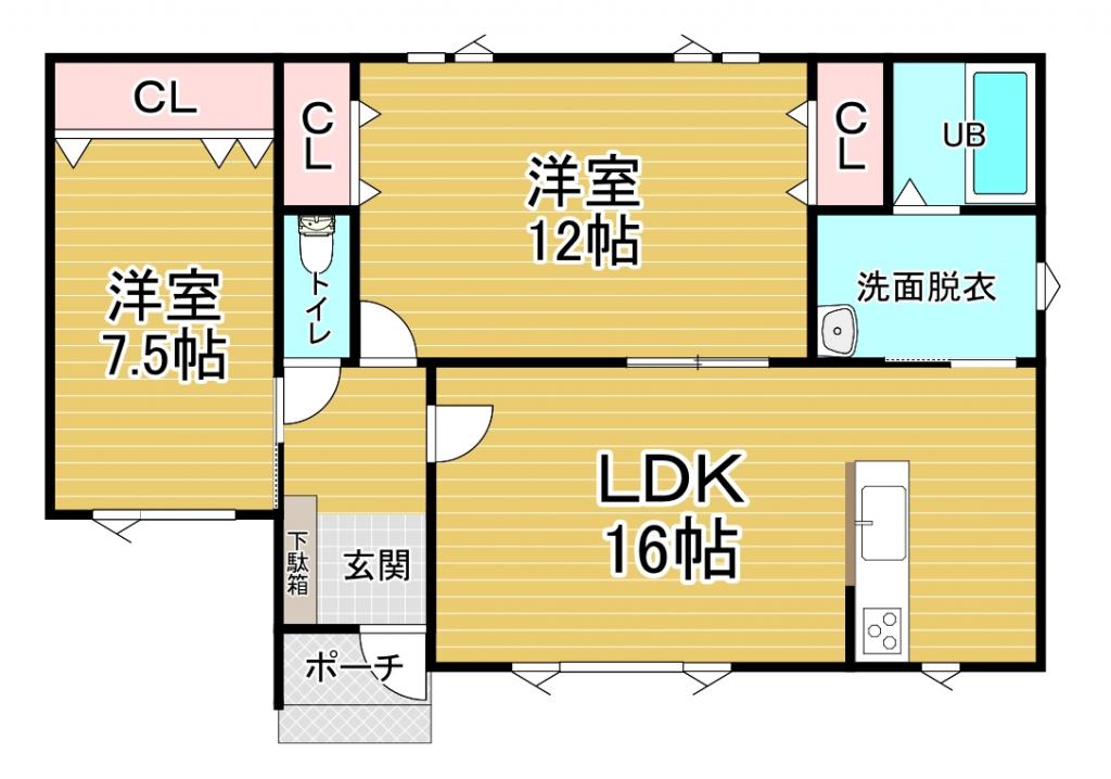 【平屋新築住宅】　西11条南34丁目 間取り