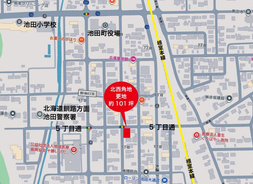 【売土地】北西角地 約101坪 池田町字西1条5丁目 内観