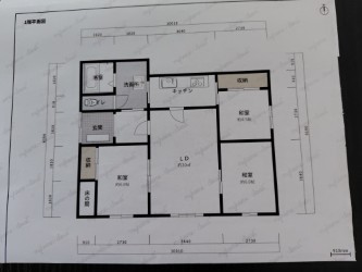 河西郡中札内村東3条北1丁目　【平屋建て】中古住宅 間取り
