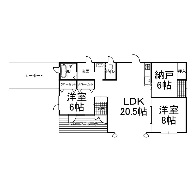 【中古住宅】　芽室町西2条南9丁目　平家住宅　駐車場5台以上可能 間取り