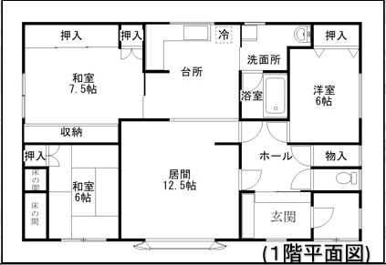 中古住宅　豊頃町茂岩栄町　 間取り