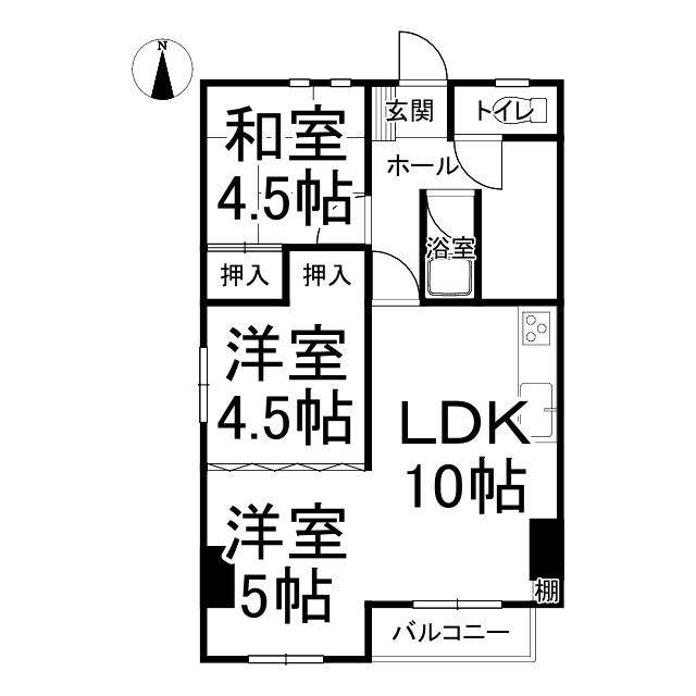 【中古マンション】　ダイヤモンドハイツ805号室  ※写真更新※ 間取り