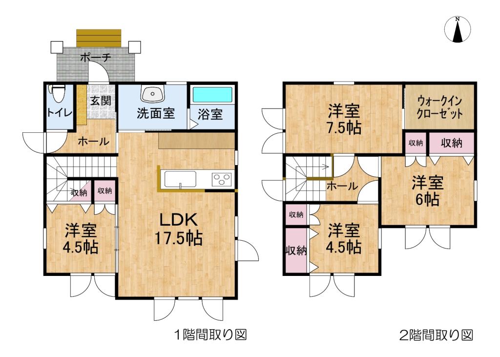 帯広市緑ケ丘1条通1丁目　売家（土地面積 約55坪・延床面積 約31坪） 間取り