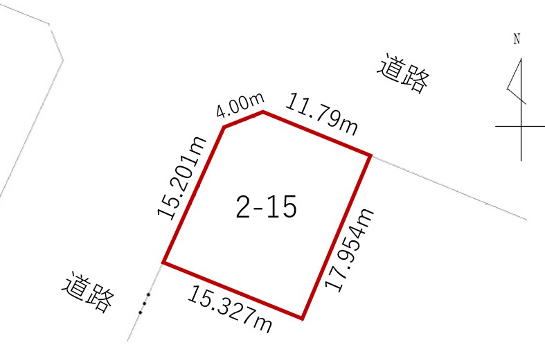 釧路市新橋大通8丁目2番15　売土地（約79.9坪）建築条件なし 間取り