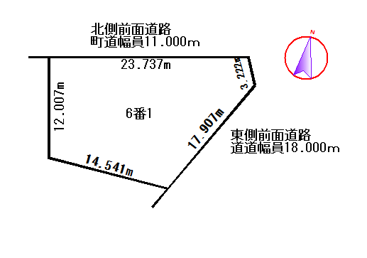 【売土地】芽室町東三条南2丁目6番1 間取り