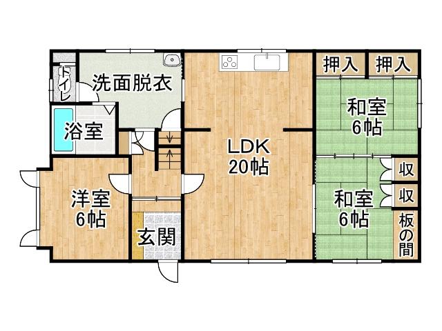 西９条南３９丁目【南向き広々６ＬＤＫ！約９２坪の敷地！】 間取り
