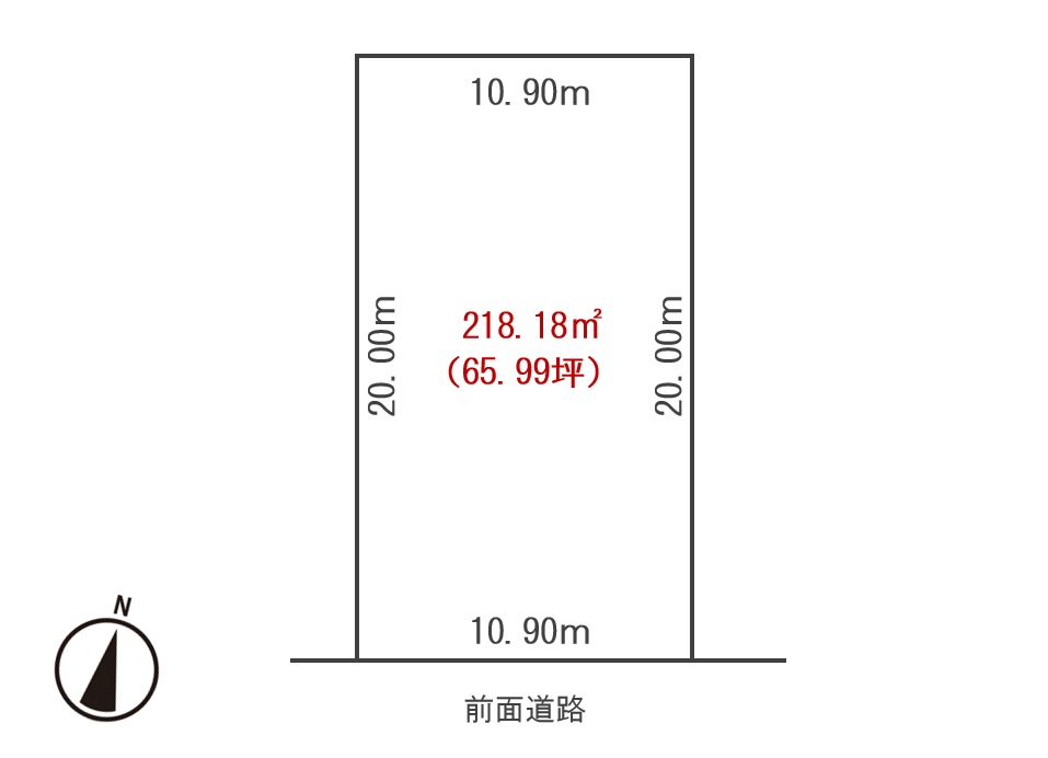 帯広市西16条南6丁目　南向き　売土地 間取り