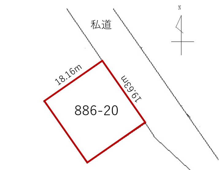 岩見沢市上幌向町　売土地（約107.7坪） 間取り