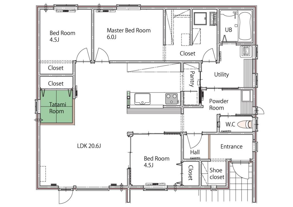 33次モデルハウス｜fits me 【平屋】 間取り