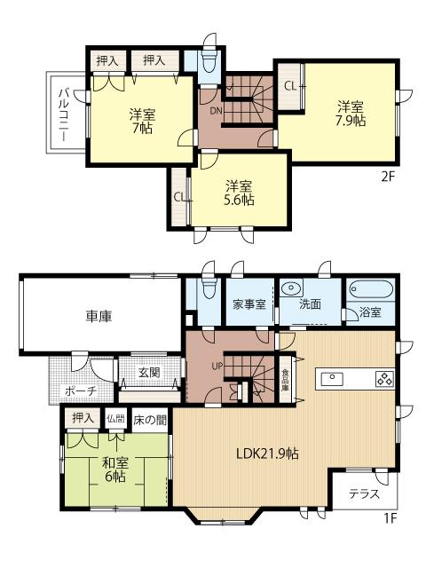 音更町雄飛が丘仲区　中古住宅 間取り