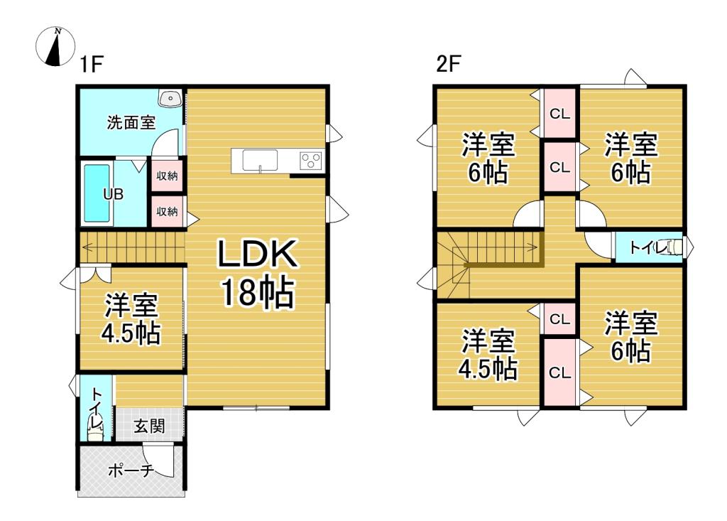 【新築5LDK】　西19条南4丁目（西）　建売住宅 間取り
