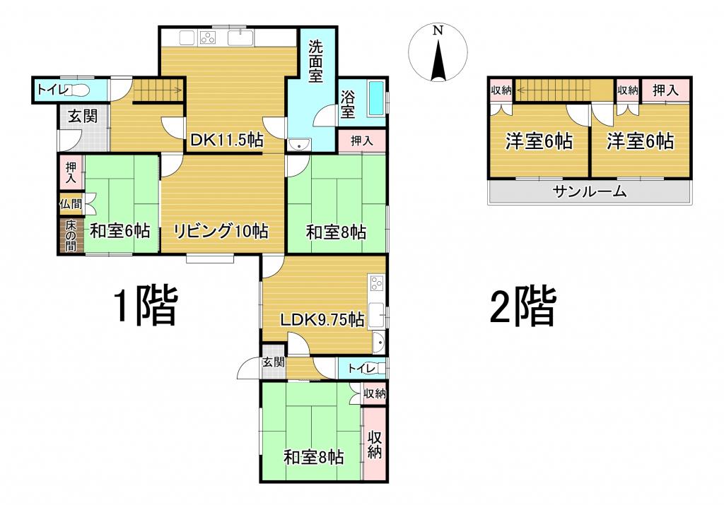 【価格改定】敷地広々♪　2世帯活用可能♪　幕別町緑町＿中古住宅 間取り