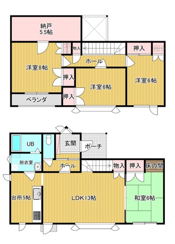 帯広市西21条南5丁目＊中古住宅＊仲介 間取り
