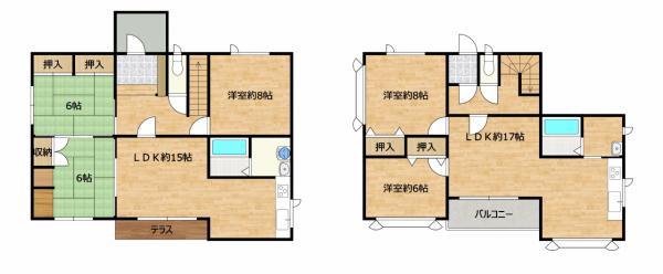 【二世帯】帯広市西十七条北３丁目4-18 間取り