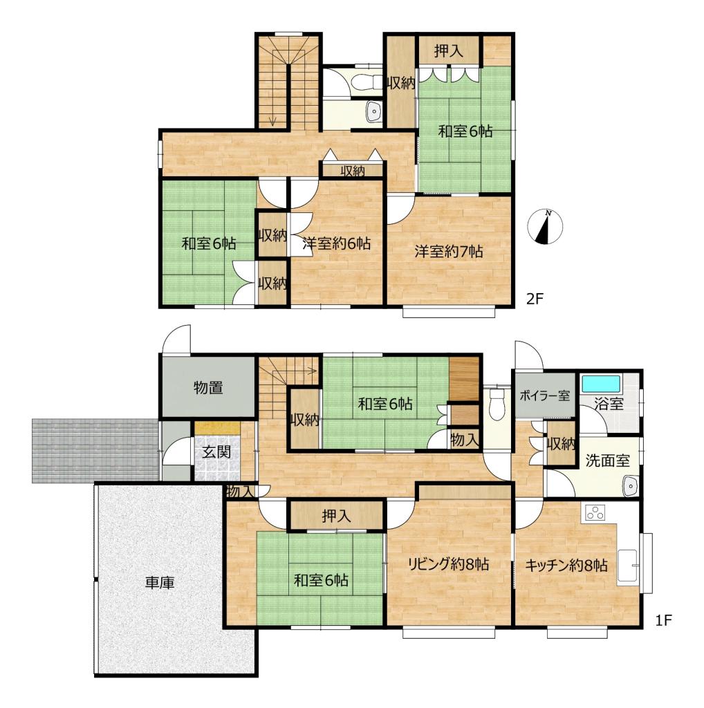 【6LDK住宅】音更町雄飛が丘南区12-8 間取り