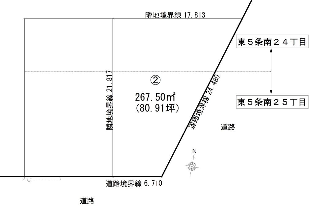 【売土地】帯広市東5条南24丁目2番25・帯広市東5条南25丁目1番10☆自社物件のため仲介手数料不要☆ 間取り