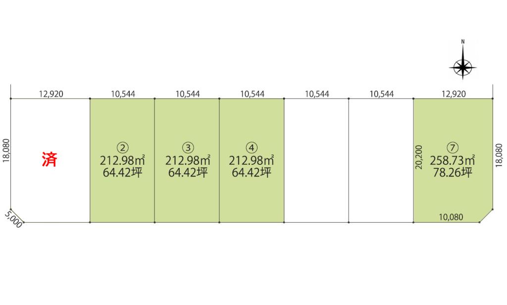 【南東角地・小学校目の前】芽室 東4条南１⑦ 　売土地 間取り