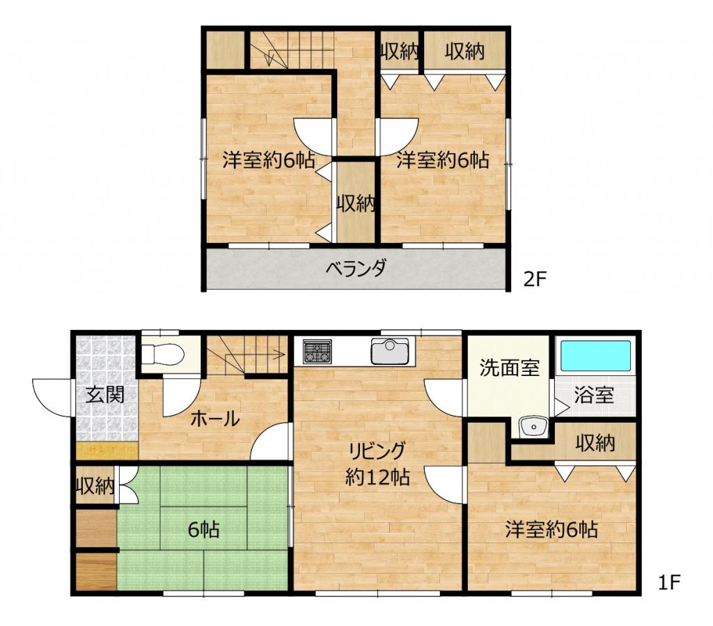 【リフォーム済】音更町木野大通西2丁目2-5   間取り