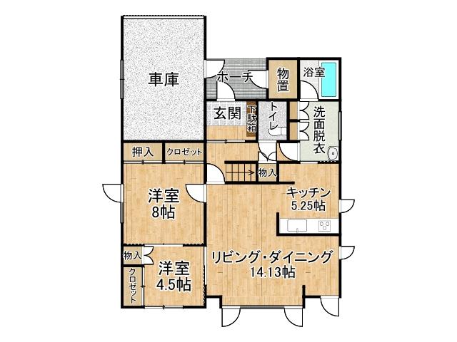 東８条南１９丁目　※商談中【車庫付き！東エリアの中古住宅♪】 間取り