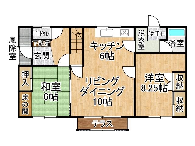 足寄町南６条６丁目【敷地約１４５坪！建物奥側に広いお庭有♪】 間取り