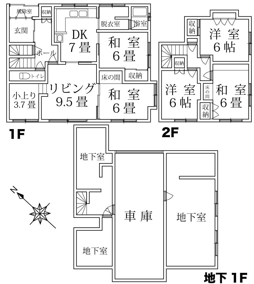【価格改定】自然豊かな住宅地　南の森西9丁目　5SLDK 中古住宅　車庫・地下有り 内観