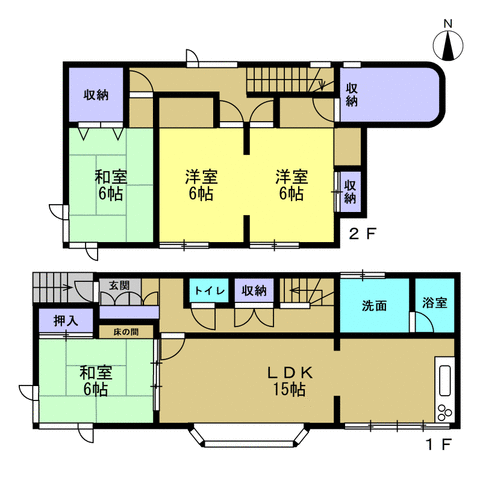 【若葉小・八中迄徒歩５分圏内】帯広市西１７条南５丁目 間取り
