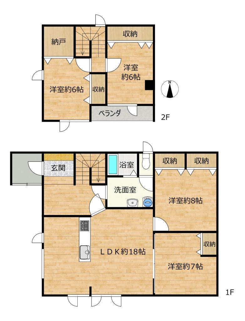 【リフォーム済住宅】帯広市西11条南41丁目2-8  間取り