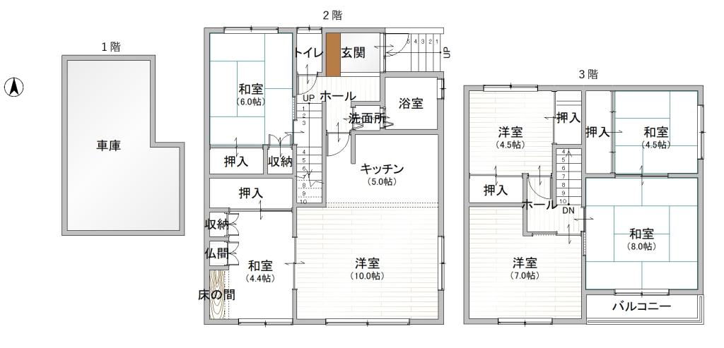 西15条南13丁目の中古住宅 間取り