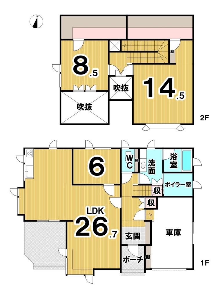 ☆大幅値下げ☆　♪リフォーム済家具付中古住宅♪ 間取り