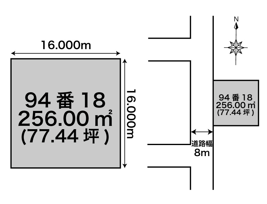 国道より北側にある 西向き 約77坪 幕別町札内桜町 間取り