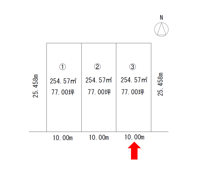 《南向き柏小エリア新規売り土地!!》帯広市東9条南14丁目③ 間取り