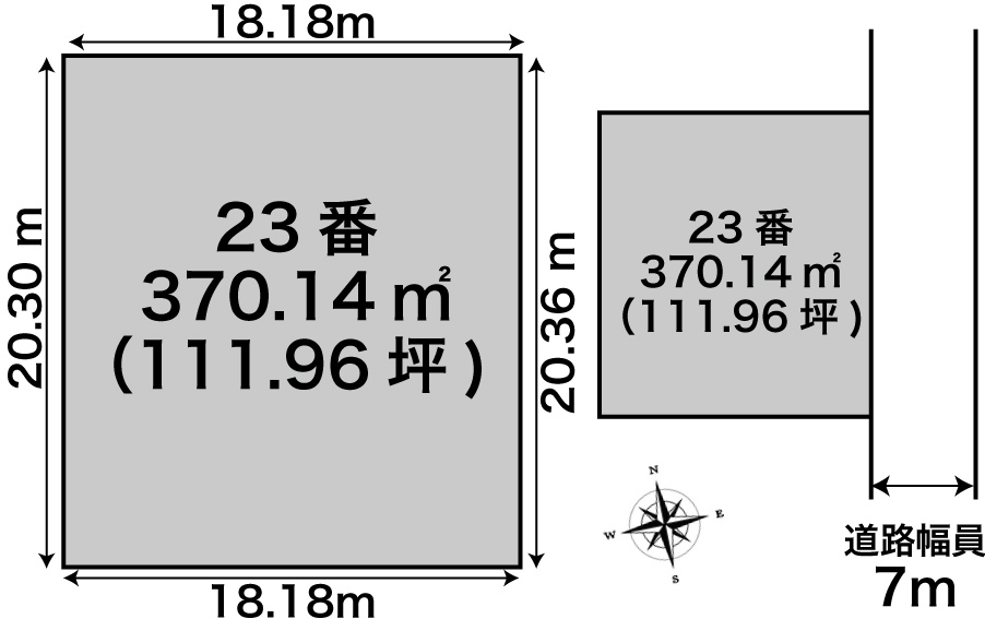 東道路　広めな約111坪の売土地　中札内村東1条北5丁目 間取り