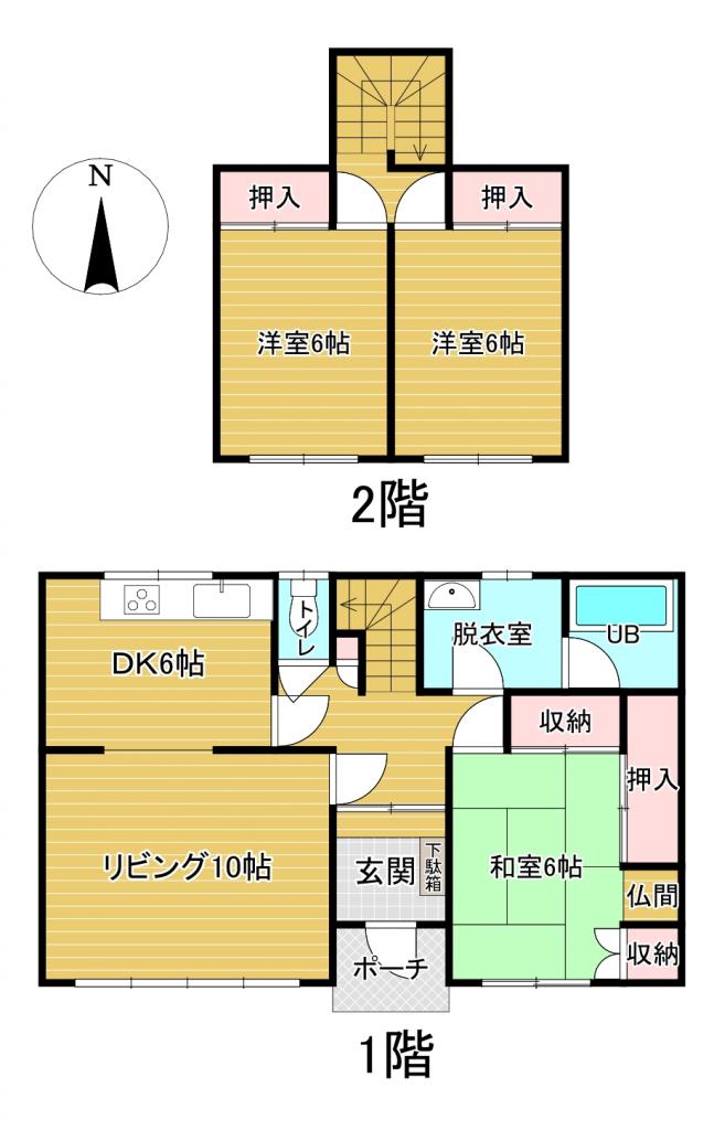 【価格改定】スーパー徒歩5分♪ 南向き♪　芽室町東6-8＿中古住宅 間取り