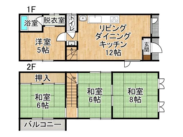 東９条南１２丁目【利便性の高い東エリア！リフォーム向き！】 間取り
