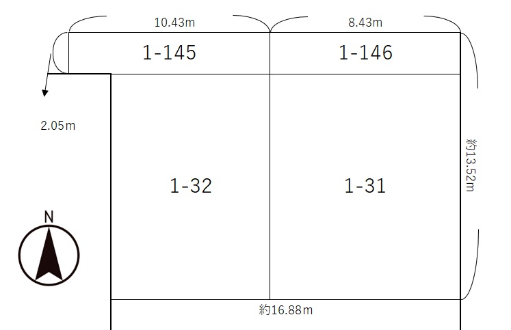 西15南13土地 間取り