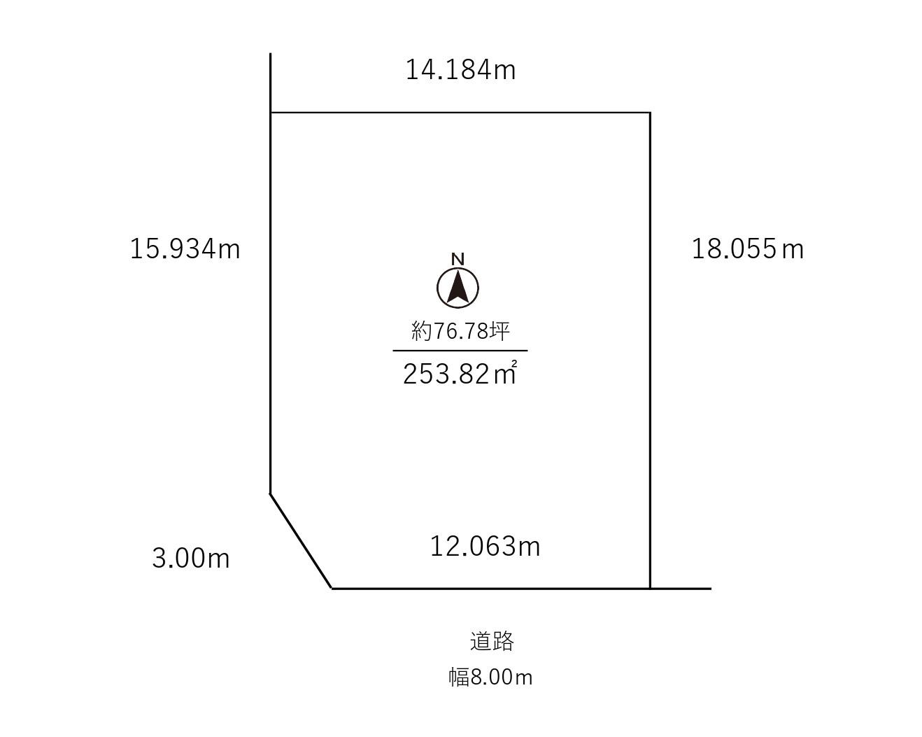 建築条件なし－仲介手数料不要　札内西町　南西角地　76.78坪  間取り