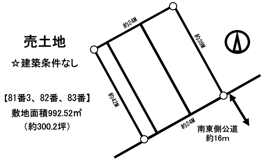 ★売土地★　広尾町丸山通北2丁目83他　【約300坪　建築条件無し】 間取り