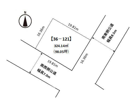 芽室町上美生４線　売土地 間取り