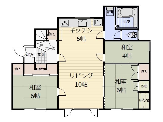 西９条南２５丁目【南向き３ＬＤＫの中古住宅！】 間取り